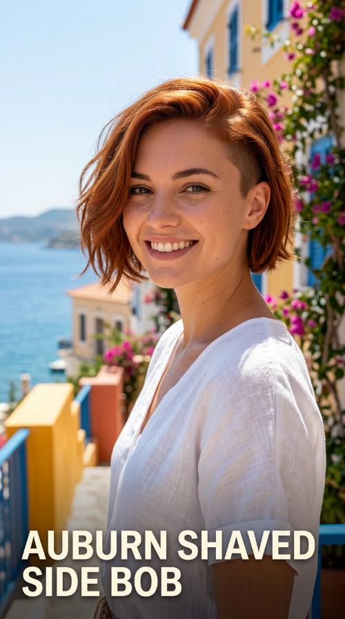 Auburn Shaved Side Bob