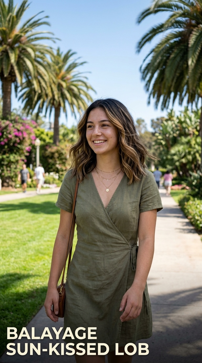Balayage Sun-Kissed Lob