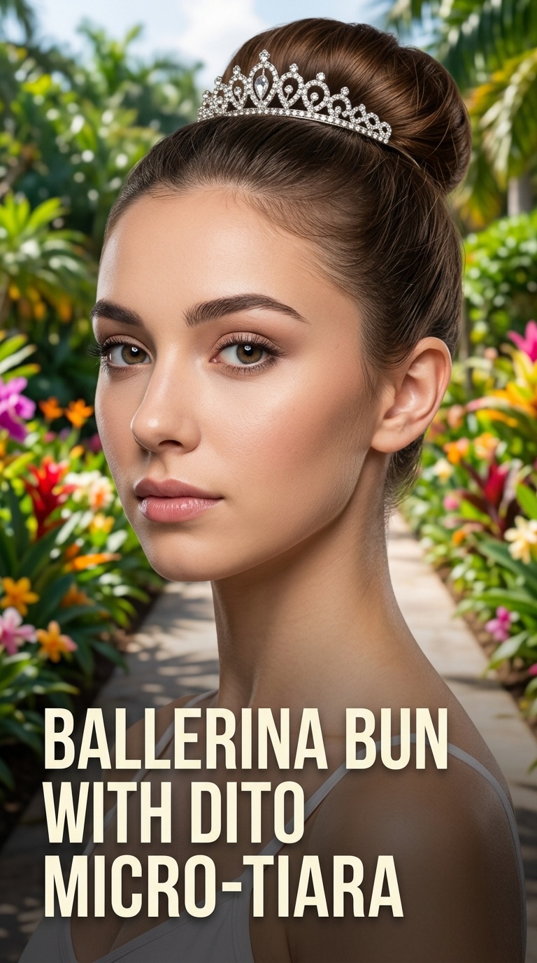 Ballerina Bun with Micro-Tiara
