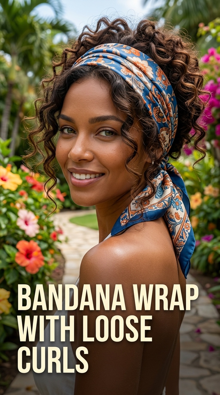 Bandana Wrap with Loose Curls