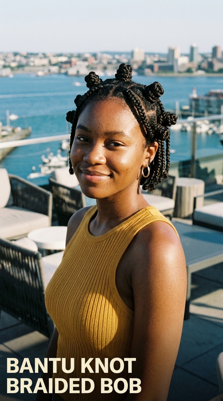 Bantu Knot Braided Bob