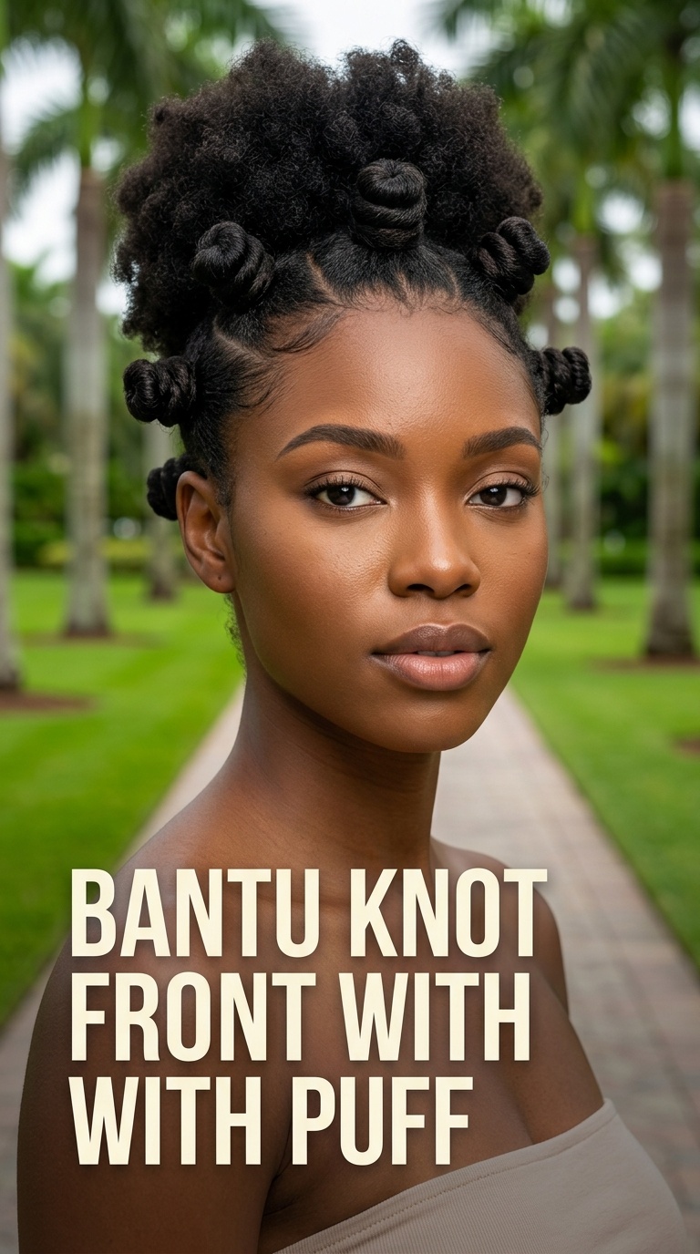 Bantu Knot Front with Puff