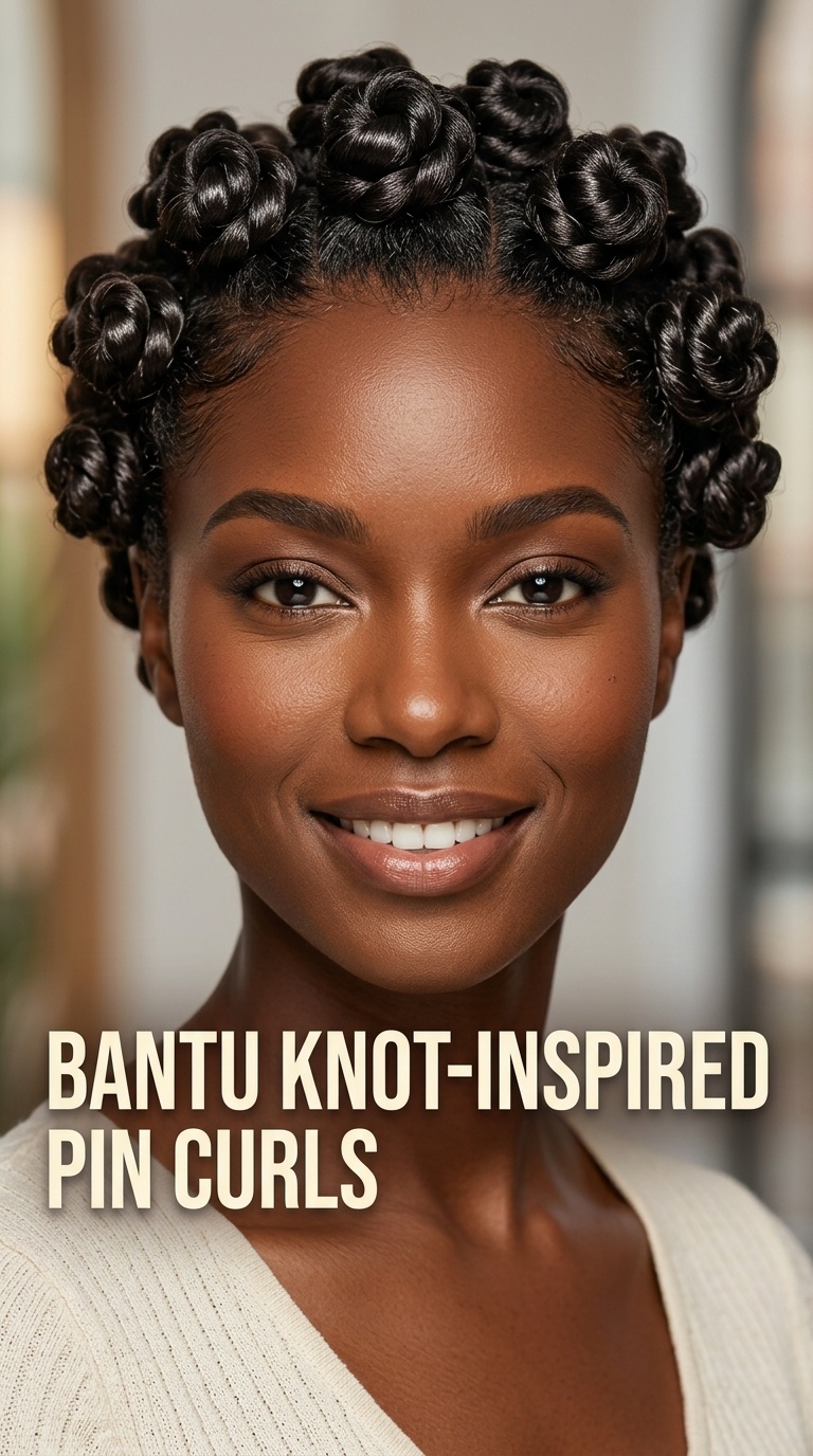 Bantu Knot-Inspired Pin Curls