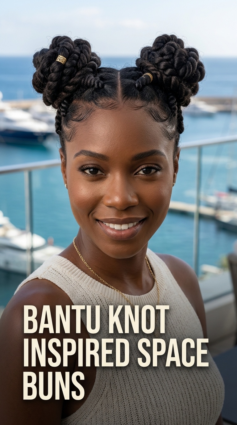 Bantu Knot Inspired Space Buns