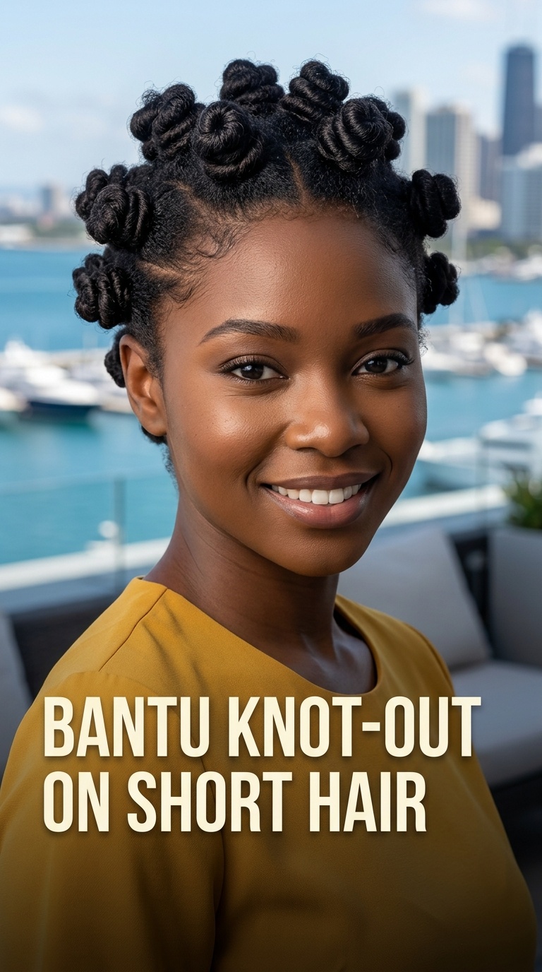 Bantu Knot-Out on Short Hair