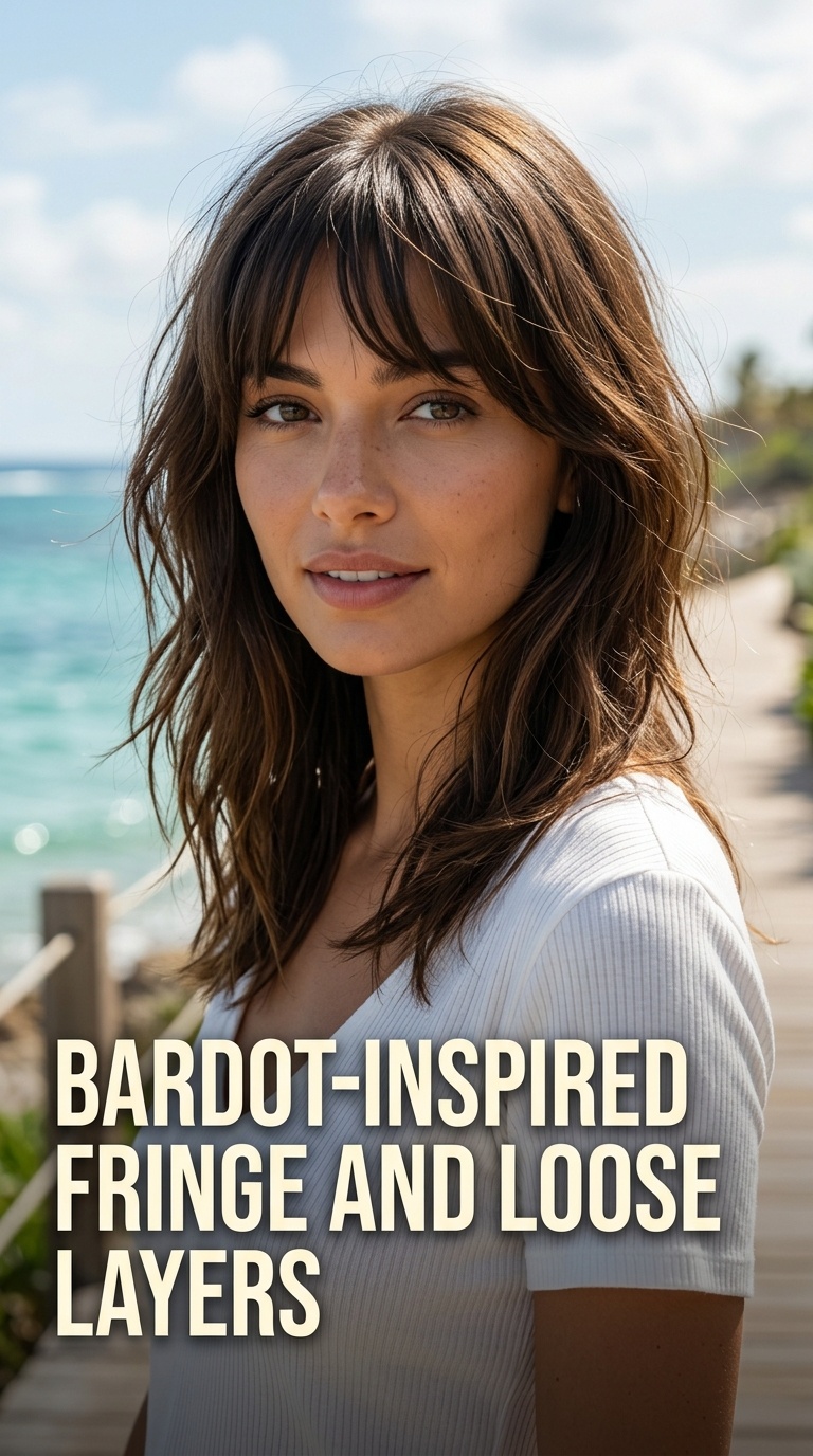 Bardot-Inspired Fringe and Loose Layers