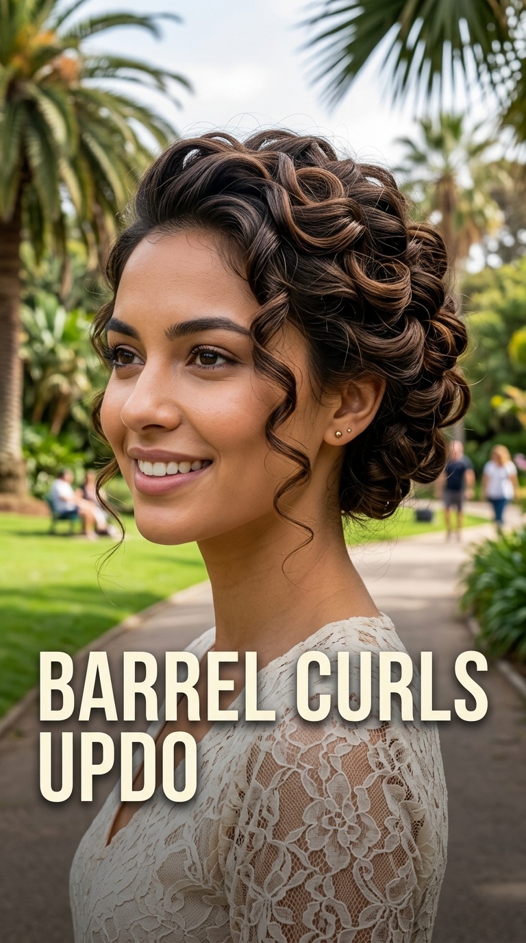 Barrel Curls Updo
