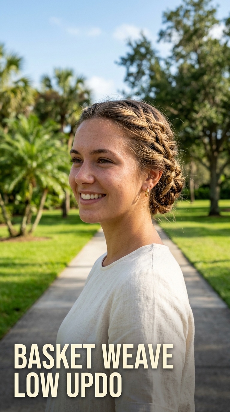 Basket Weave Low Updo