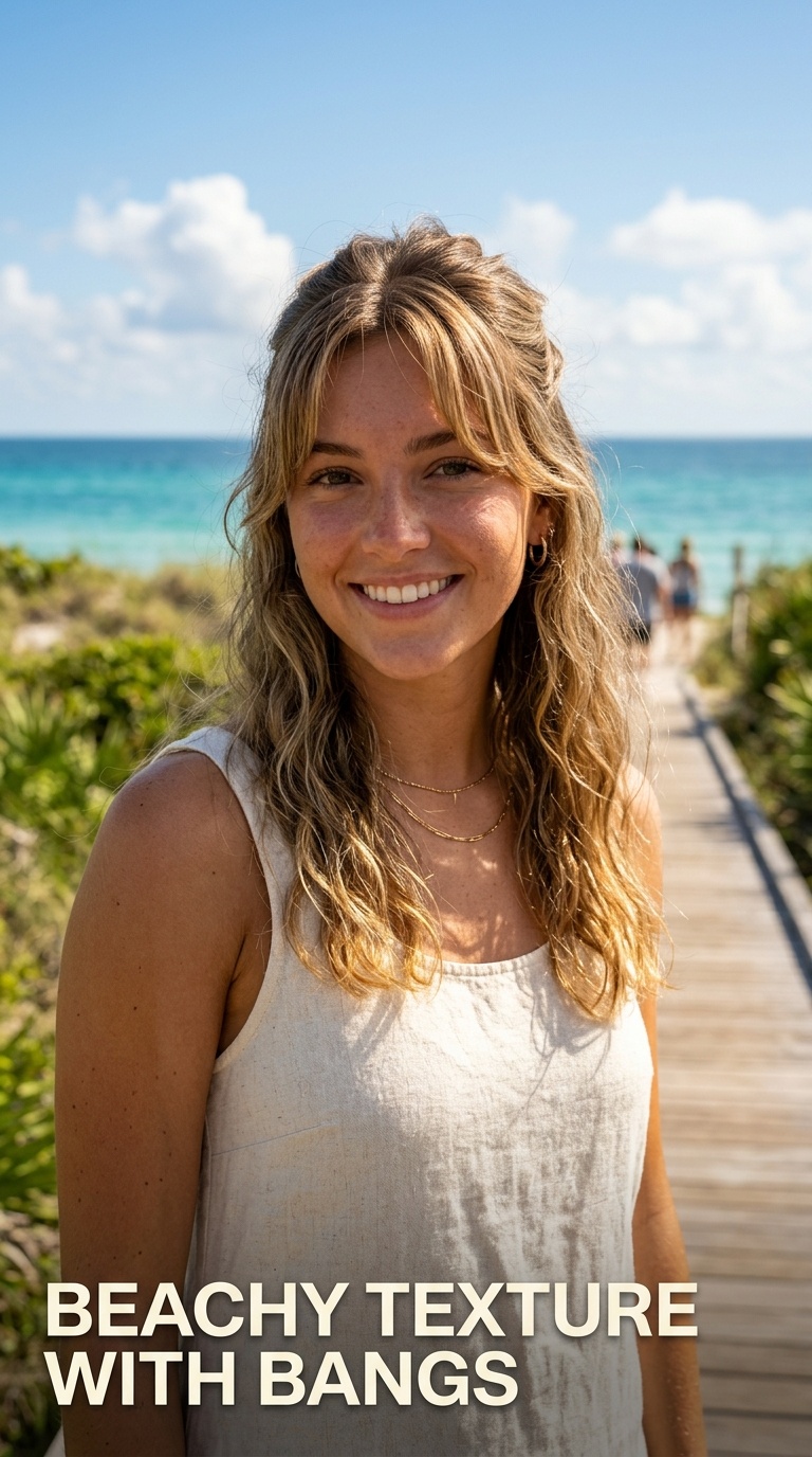 Beachy Texture with Bangs