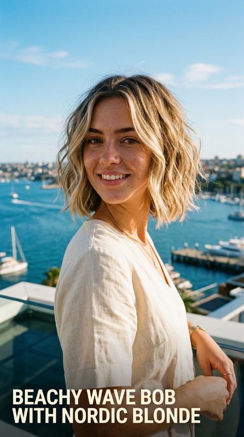 Beachy Wave Bob with Nordic Blonde