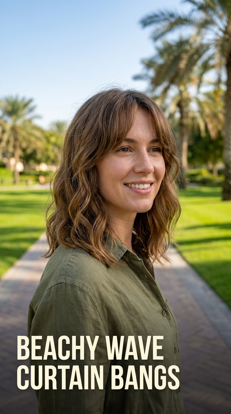 Beachy Wave Curtain Bangs