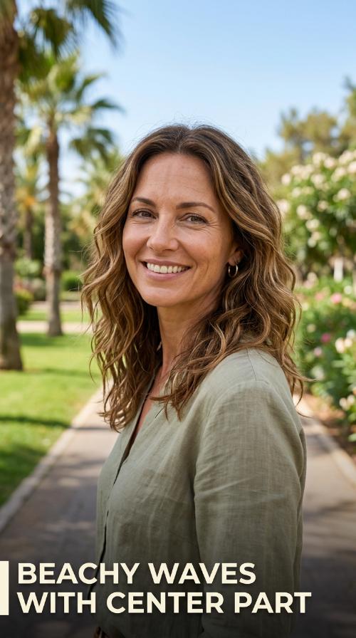 Beachy Waves with Center Part