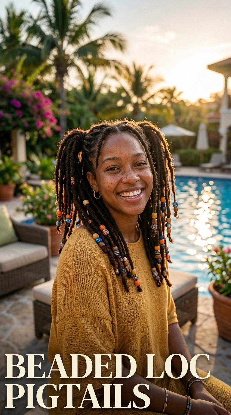 Beaded Loc Pigtails