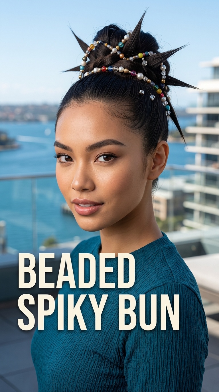 Beaded Spiky Bun