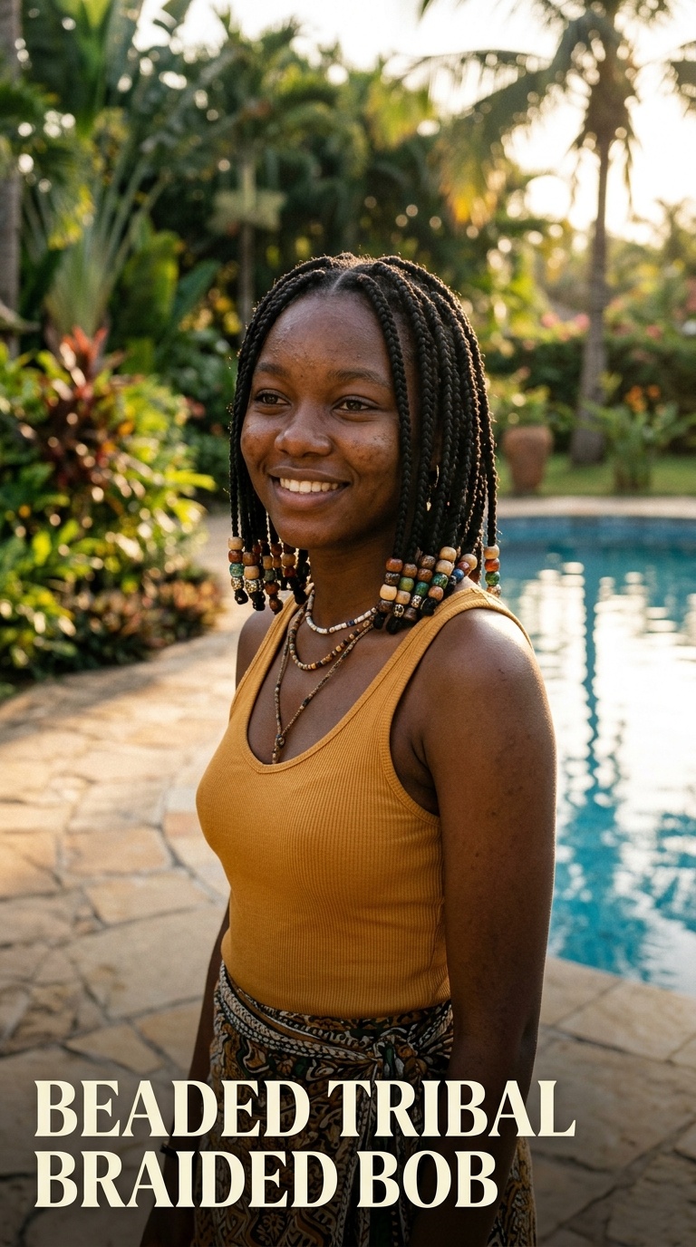 Beaded Tribal Braided Bob