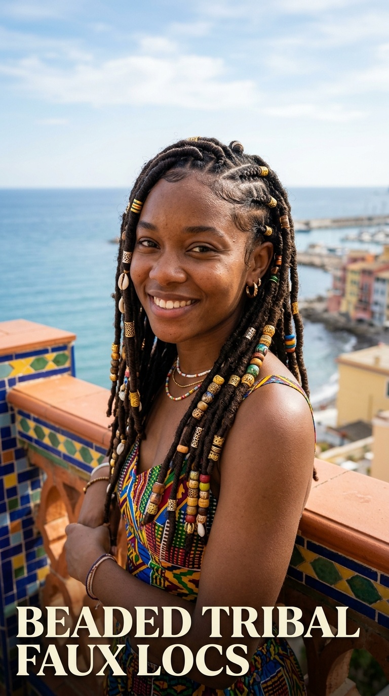Beaded Tribal Faux Locs