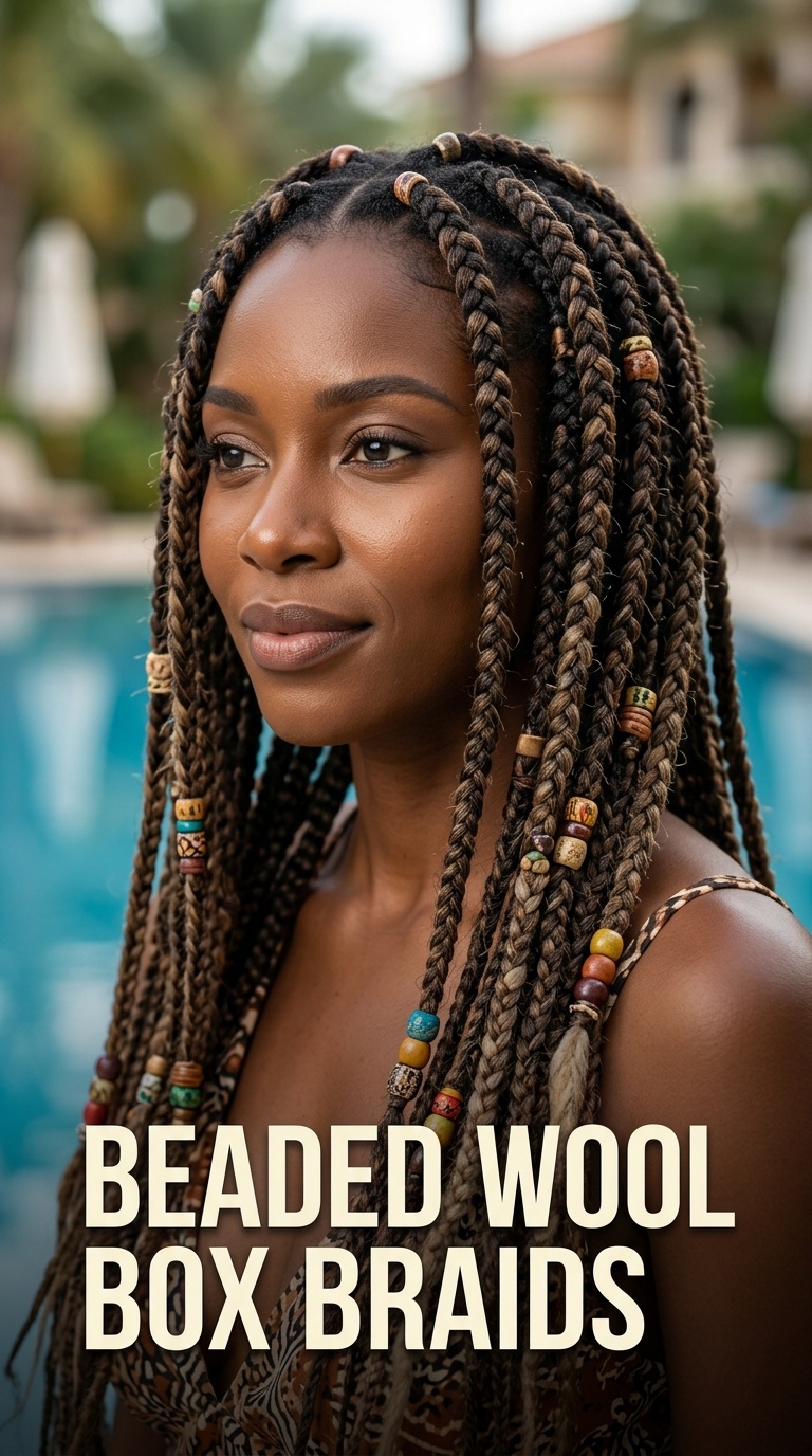 Beaded Wool Box Braids