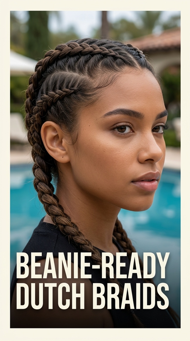 Beanie-Ready Dutch Braids