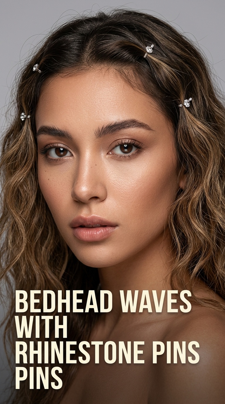 Bedhead Waves with Rhinestone Pins