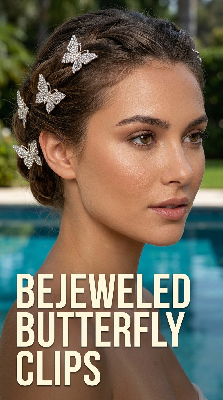 Bejeweled Butterfly Clips