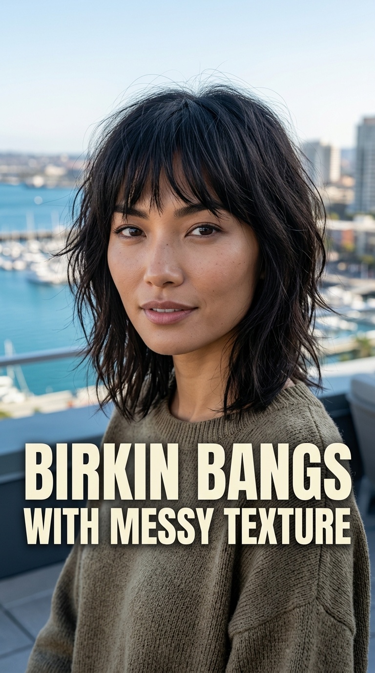 Birkin Bangs with Messy Texture