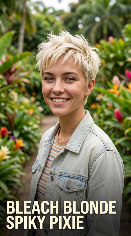 Bleach Blonde Spiky Pixie