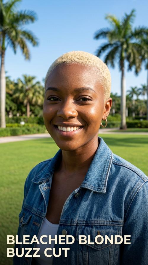 Bleached Blonde Buzz Cut