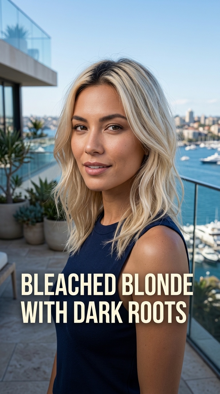 Bleached Blonde with Dark Roots