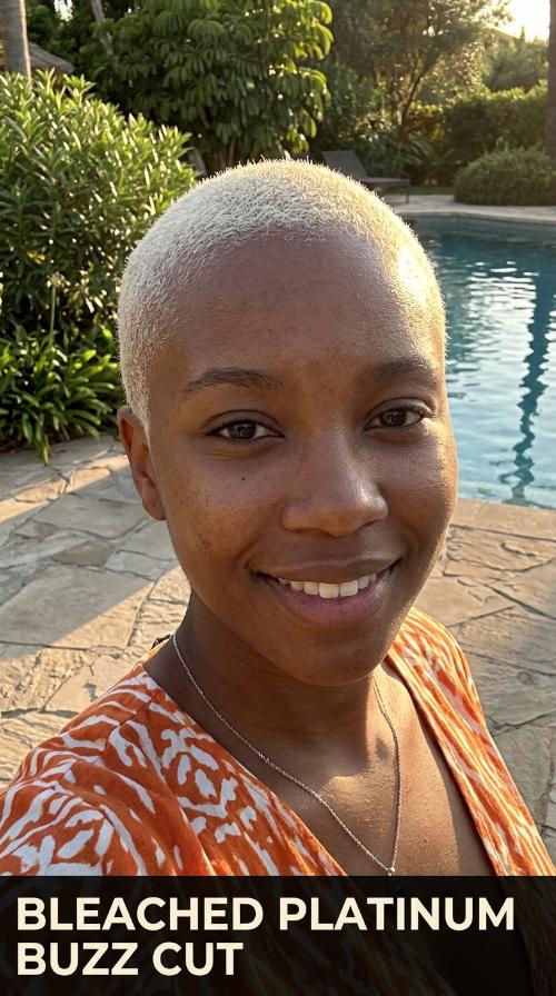 Bleached Platinum Buzz Cut