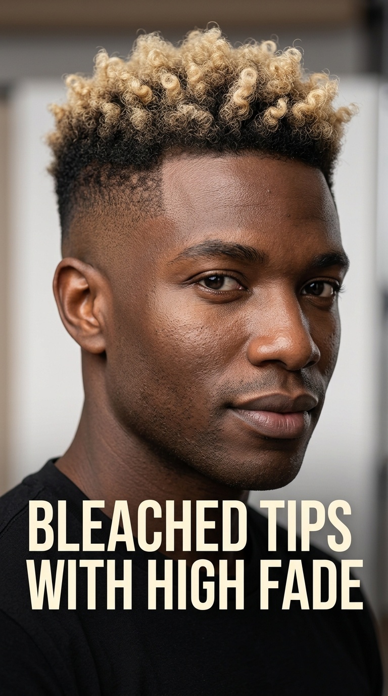 Bleached Tips with High Fade