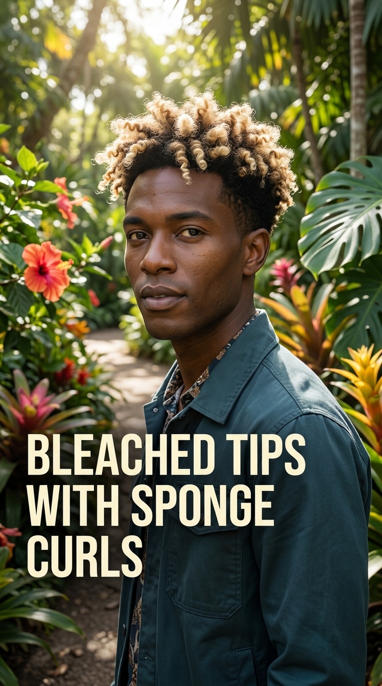 Bleached Tips with Sponge Curls