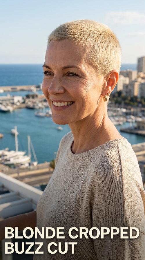 Blonde Cropped Buzz Cut
