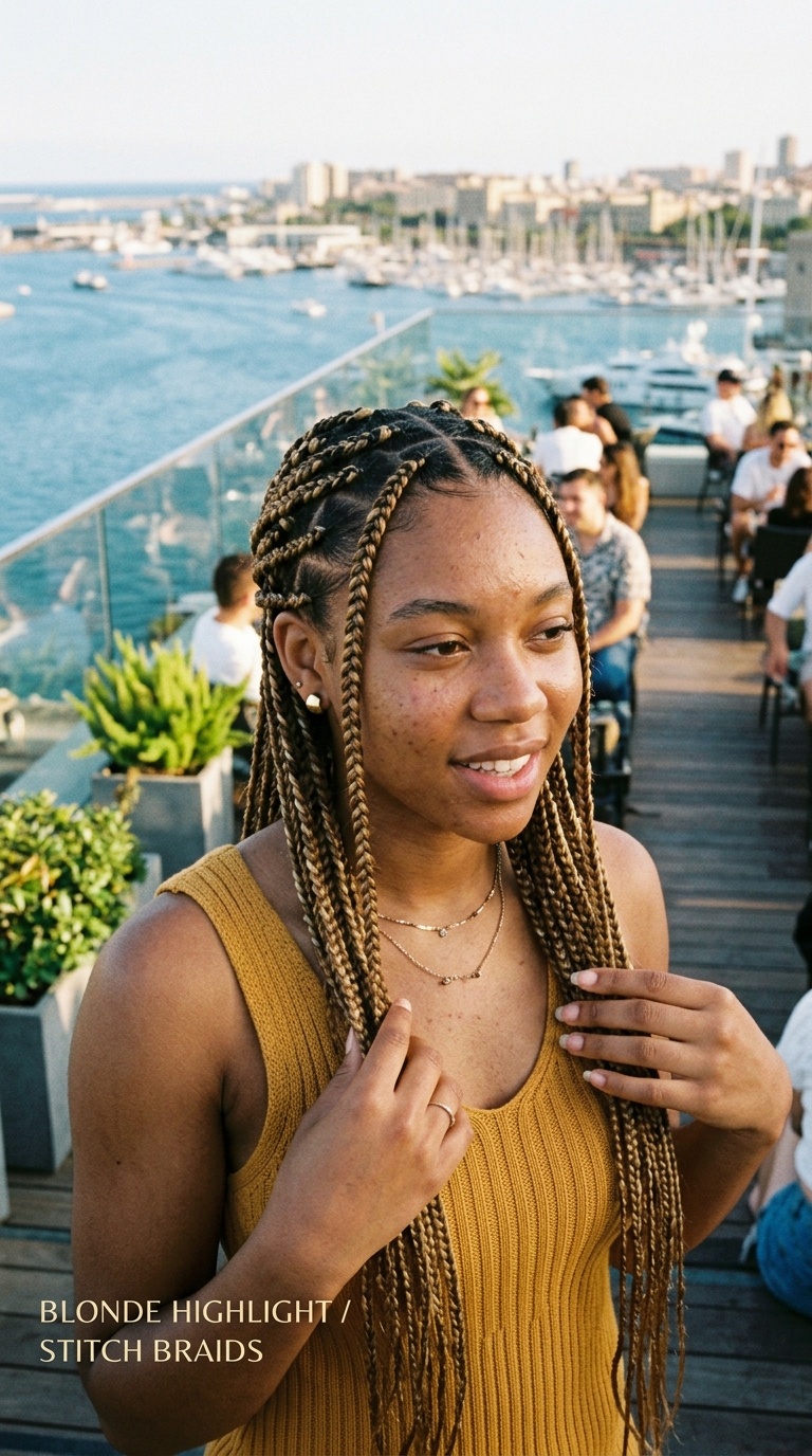 Blonde Highlight Stitch Braids