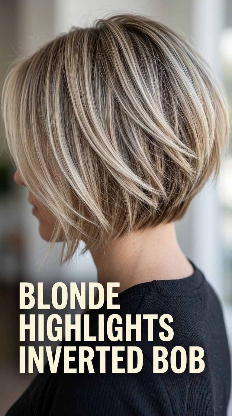 Blonde Highlights Inverted Bob