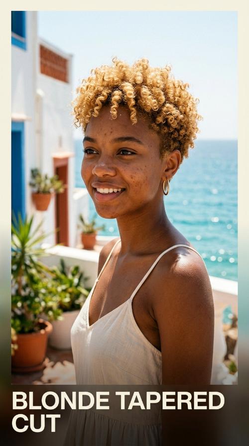 Blonde Tapered Cut