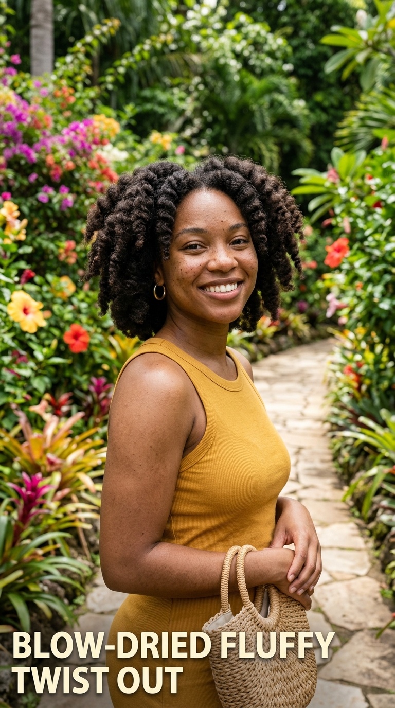 Blow-Dried Fluffy Twist Out