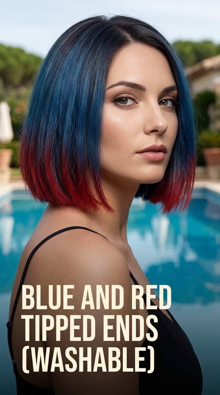 Blue and Red Tipped Ends (Washable)