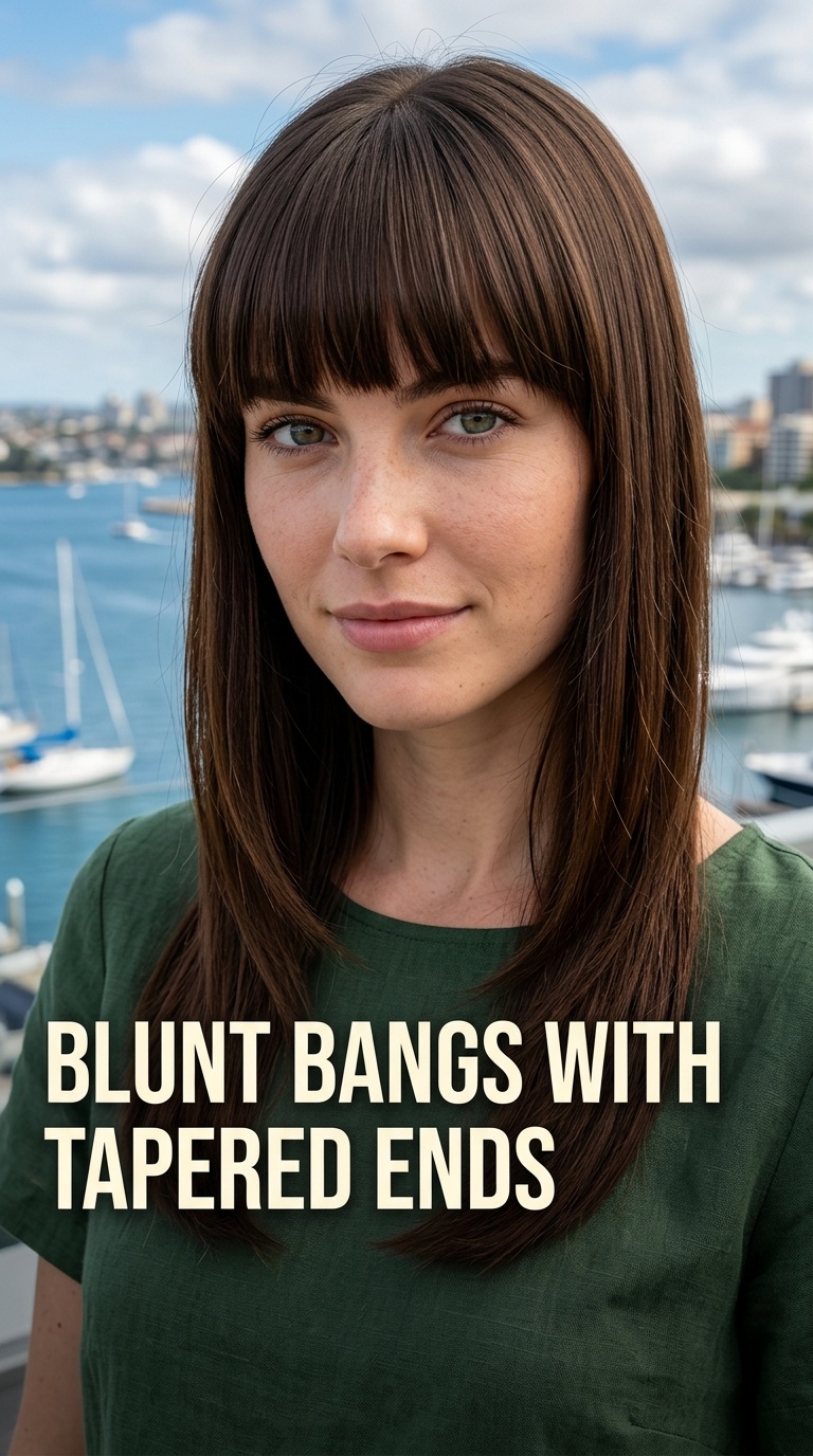 Blunt Bangs with Tapered Ends