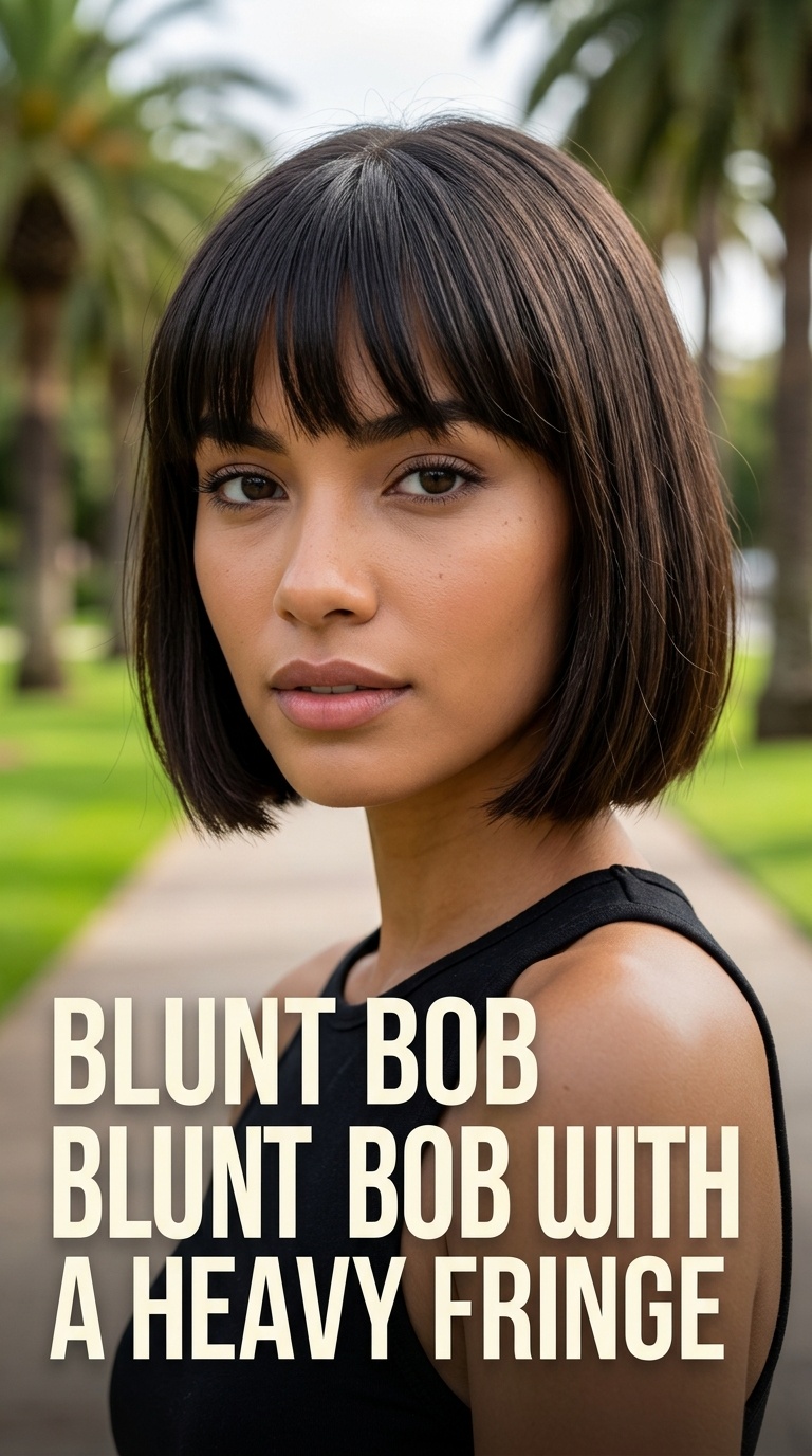 Blunt Bob with a Heavy Fringe