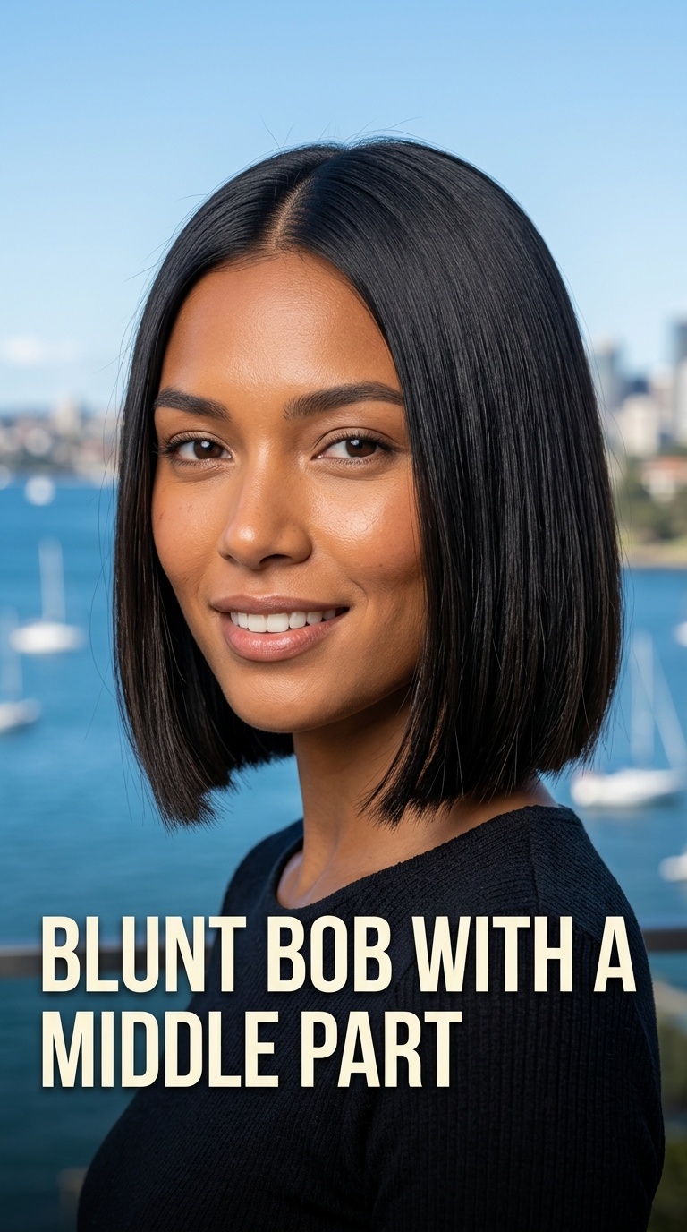 Blunt Bob with a Middle Part