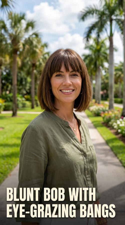 Blunt Bob with Eye-Grazing Bangs