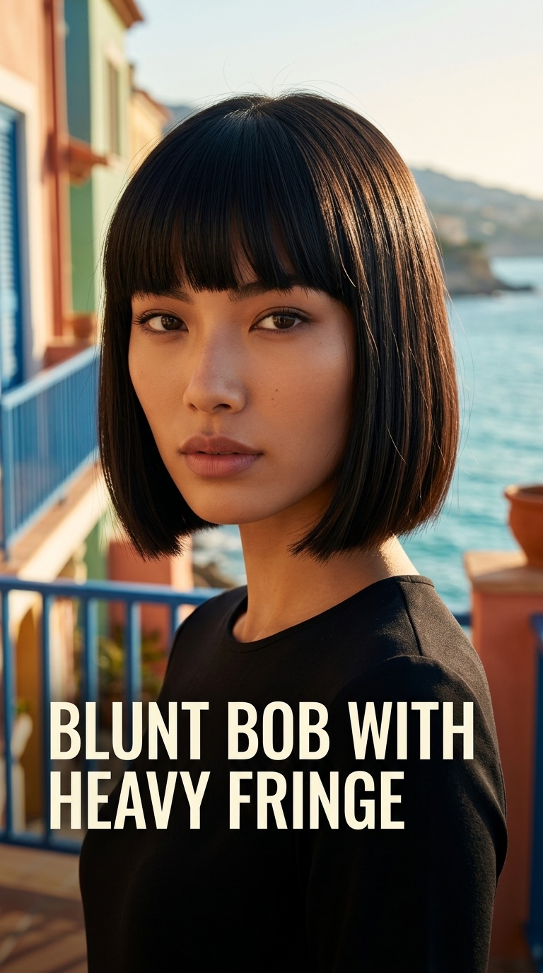 Blunt Bob with Heavy Fringe