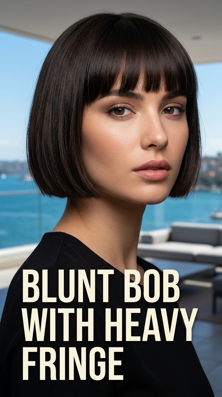 Blunt Bob with Heavy Fringe