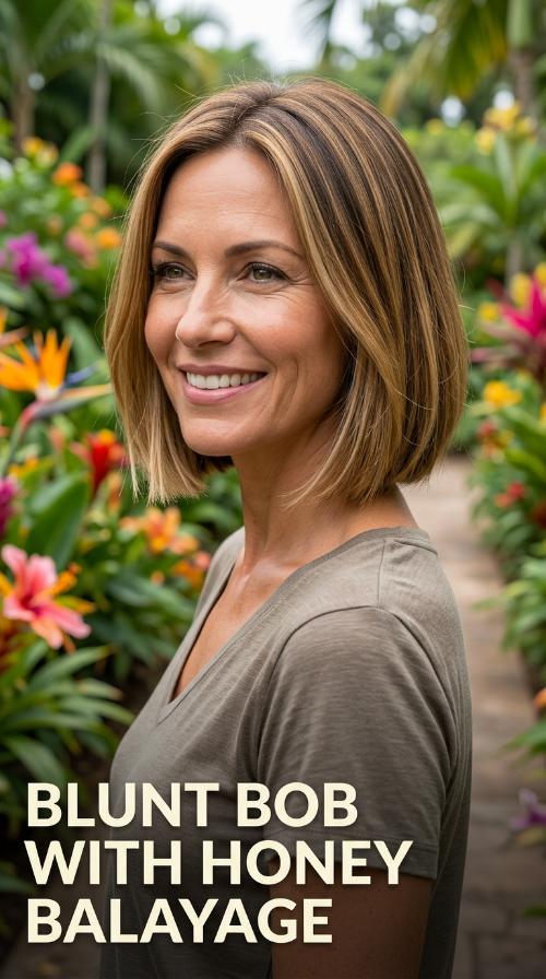 Blunt Bob with Honey Balayage