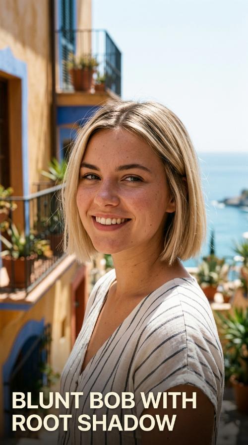 Blunt Bob with Root Shadow