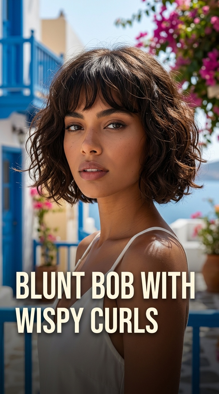 Blunt Bob with Wispy Curls