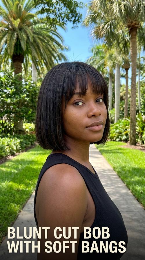 Blunt Cut Bob with Soft Bangs