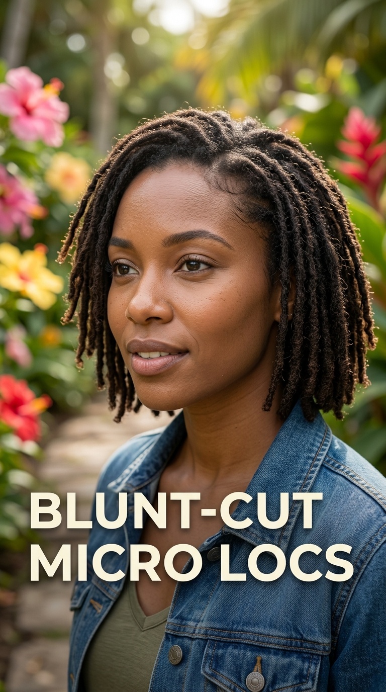 Blunt-Cut Micro Locs