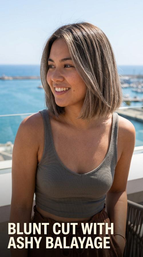 Blunt Cut with Ashy Balayage