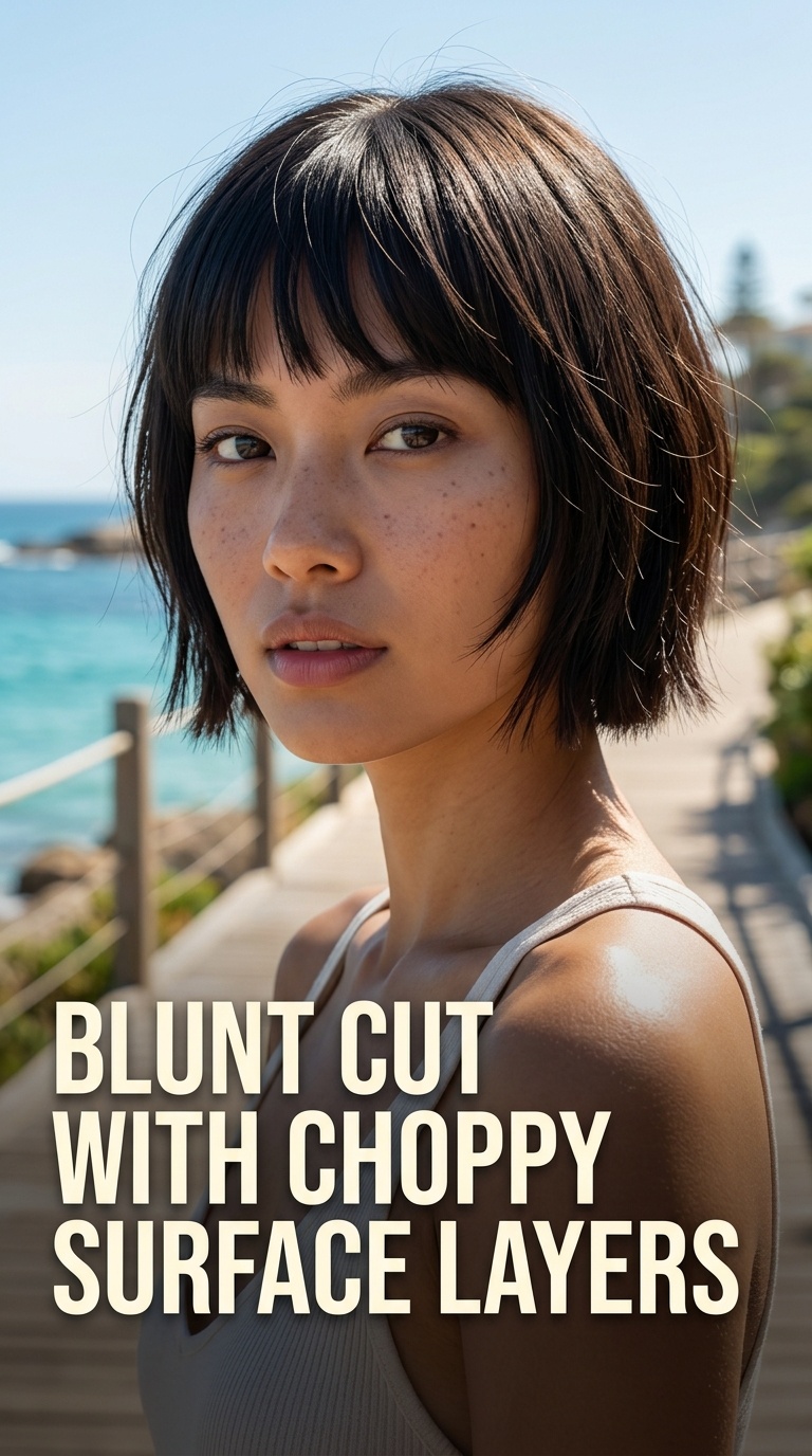 Blunt Cut with Choppy Surface Layers